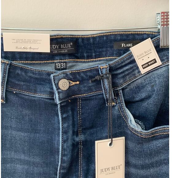 Judy Blue High Waist Classic Contrast Flare Denim for Tall Women - Picture 2 of 6